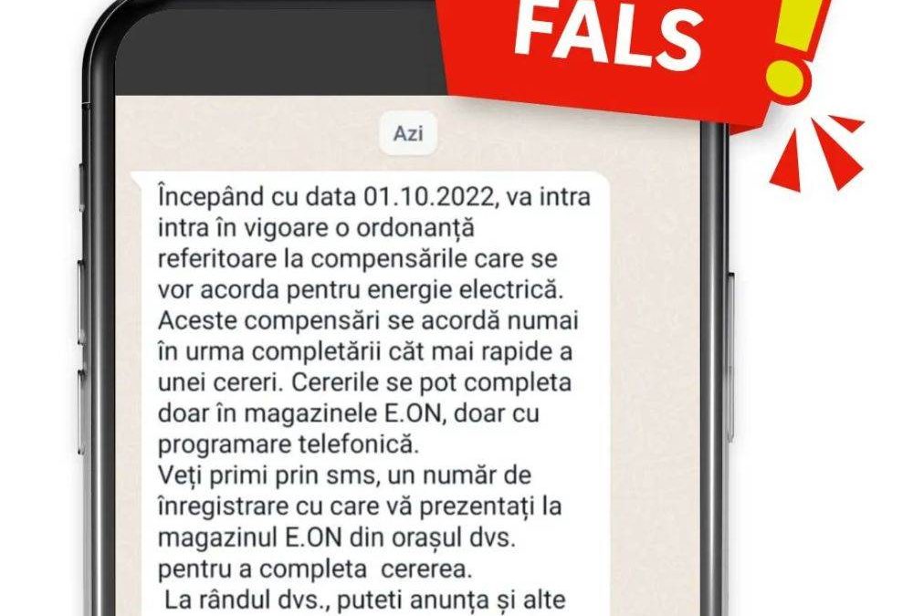 E.ON Energie atrage atenţia asupra unor mesaje false transmise în numele companiei